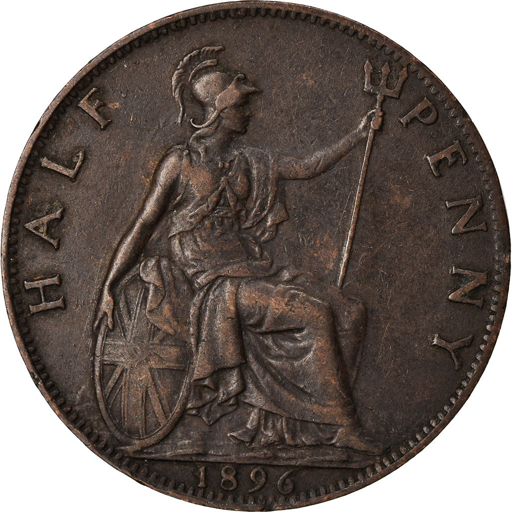 Coin, Great Britain, Victoria, 1/2 Penny, 1896, EF(40-45), Bronze, KM:789