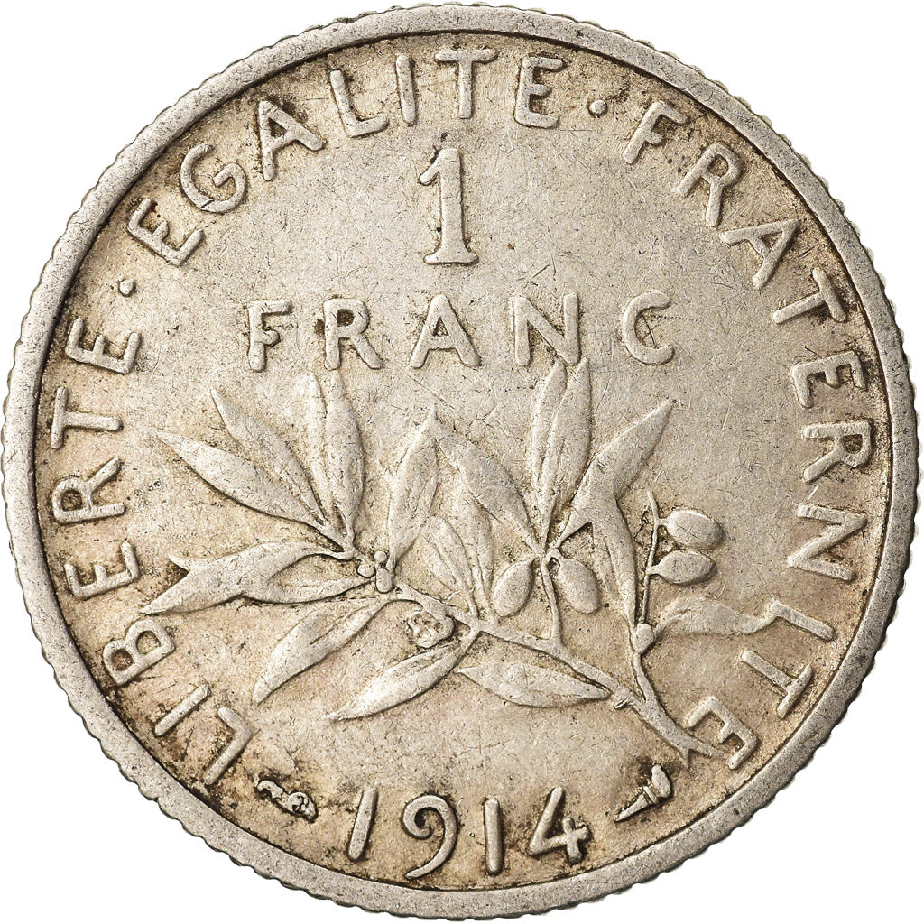 Monnaie, France, Semeuse, Franc, 1914, Paris, TTB, Argent, KM:844.1