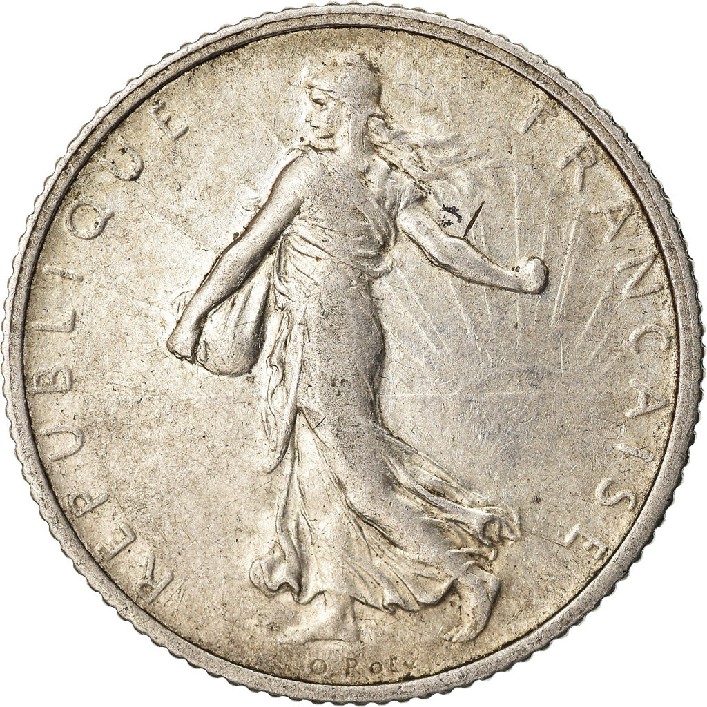 Coin, France, Semeuse, Franc, 1916, Paris, EF(40-45), Silver, KM:844.1