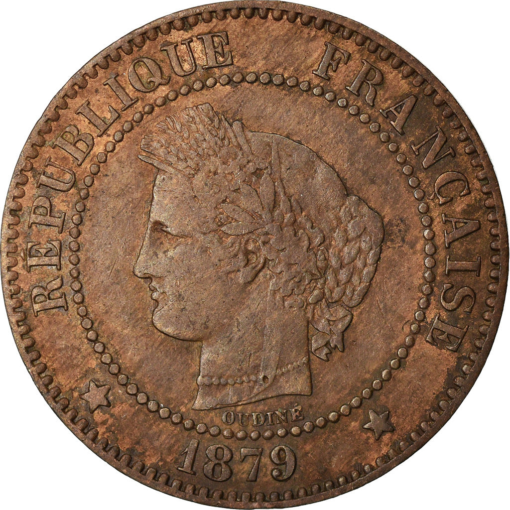 Coin, France, Cérès, 2 Centimes, 1879, Paris, VF(30-35), Bronze, KM:827.1