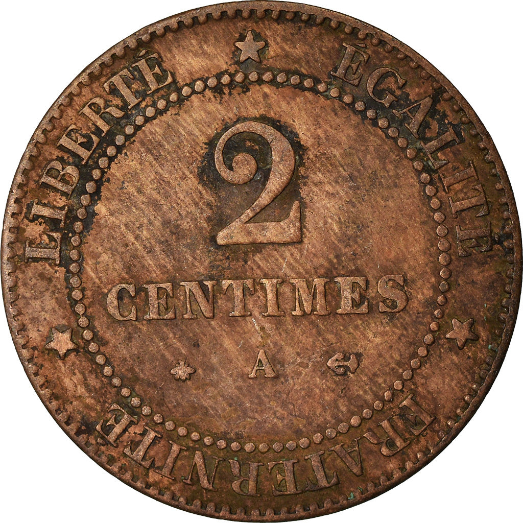 Coin, France, Cérès, 2 Centimes, 1879, Paris, VF(30-35), Bronze, KM:827.1