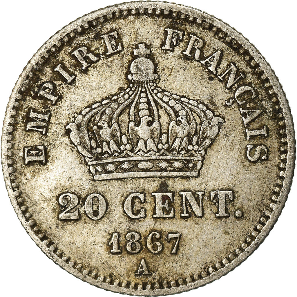 Coin, France, Napoleon III, Napoléon III, 20 Centimes, 1867, Paris, EF(40-45)