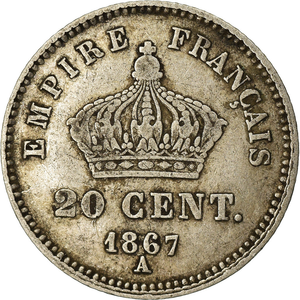 Coin, France, Napoleon III, Napoléon III, 20 Centimes, 1867, Paris, EF(40-45)