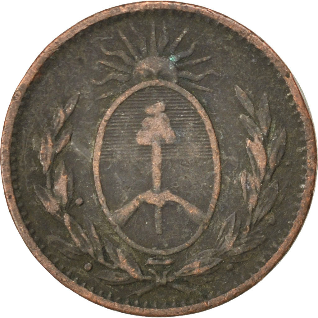 ARGENTINA, Decimo, 1822, KM #1, VF(20-25), Copper, 23.5, 6.42