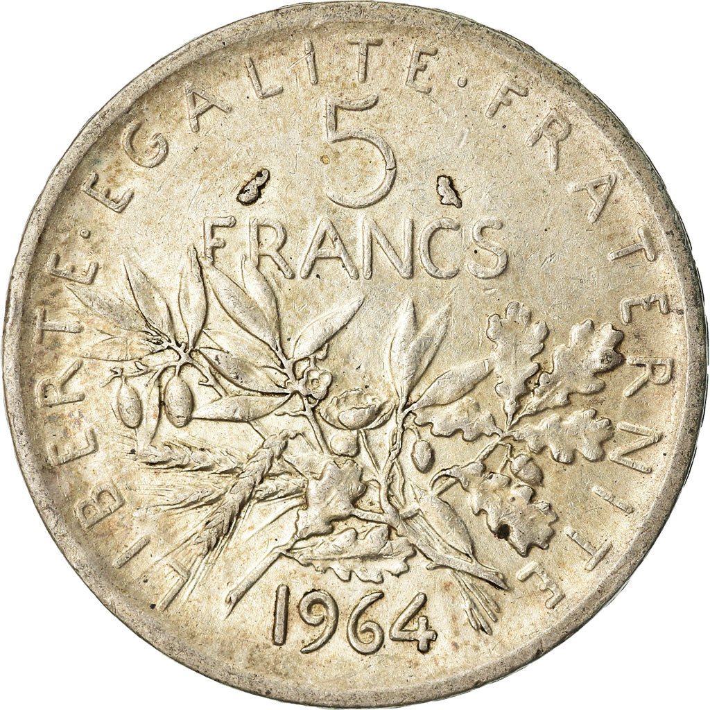 Münze, Frankreich, Semeuse, 5 Francs, 1964, Paris, SS, Silber, KM:926