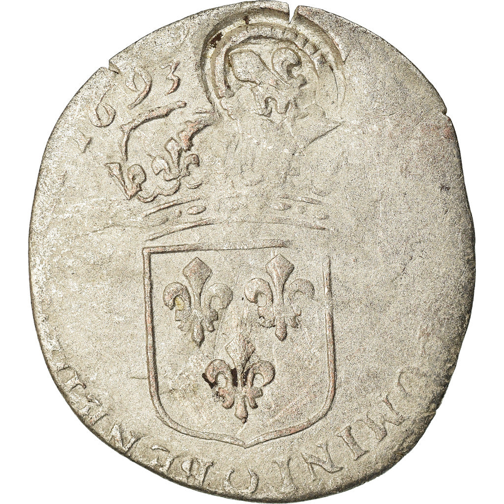 Monnaie, France, Louis XIV, Sol de 15 deniers ou quinzain, 15 Deniers, 1693