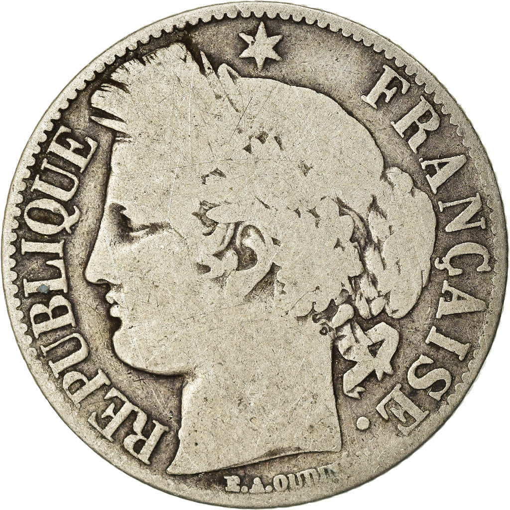 Coin, France, Cérès, Franc, 1872, Paris, VG(8-10), Silver, KM:822.1