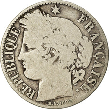 Coin, France, Cérès, Franc, 1872, Paris, VG(8-10), Silver, KM:822.1