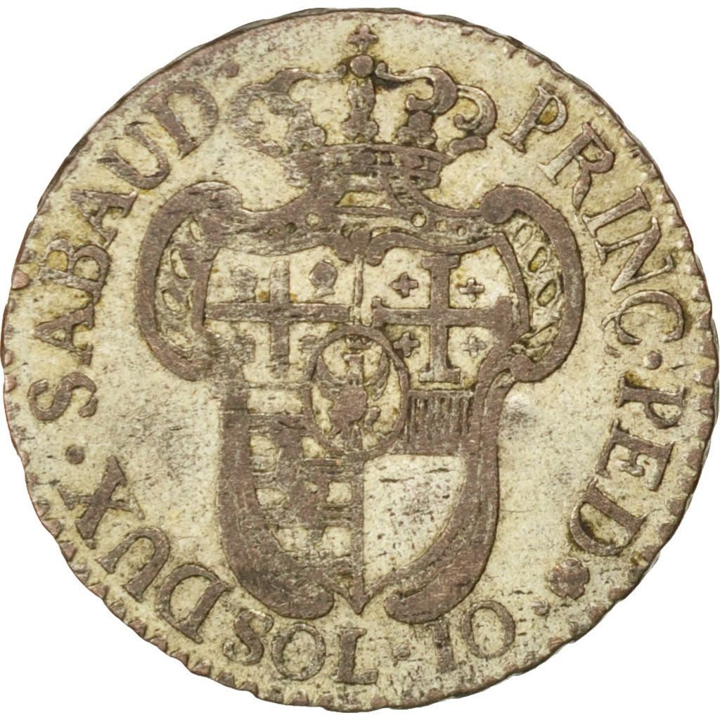 ITALIAN STATES, 10 Soldi, 1/2 Lira, 1795, Torino, KM #92, VF(30-35), Billon,...