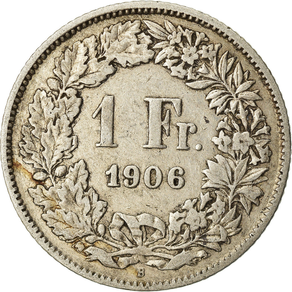 Coin, Switzerland, Franc, 1906, Bern, VF(30-35), Silver, KM:24