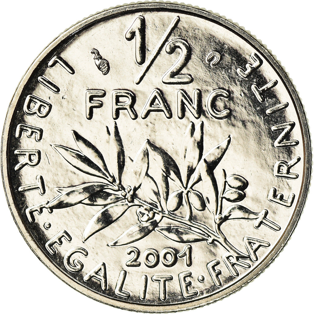 Coin, France, Semeuse, 1/2 Franc, 2001, Paris, BU, MS(65-70), Nickel, KM:931.2