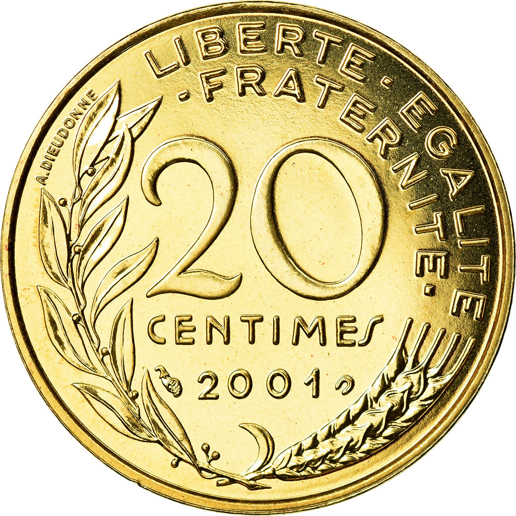 Coin, France, Marianne, 20 Centimes, 2001, Paris, BU, MS(65-70)