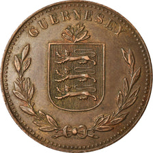 Coin, Guernsey, 8 Doubles, 1918, Heaton, Birmingham, AU(50-53), Bronze, KM:14