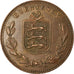 Coin, Guernsey, 8 Doubles, 1918, Heaton, Birmingham, AU(50-53), Bronze, KM:14