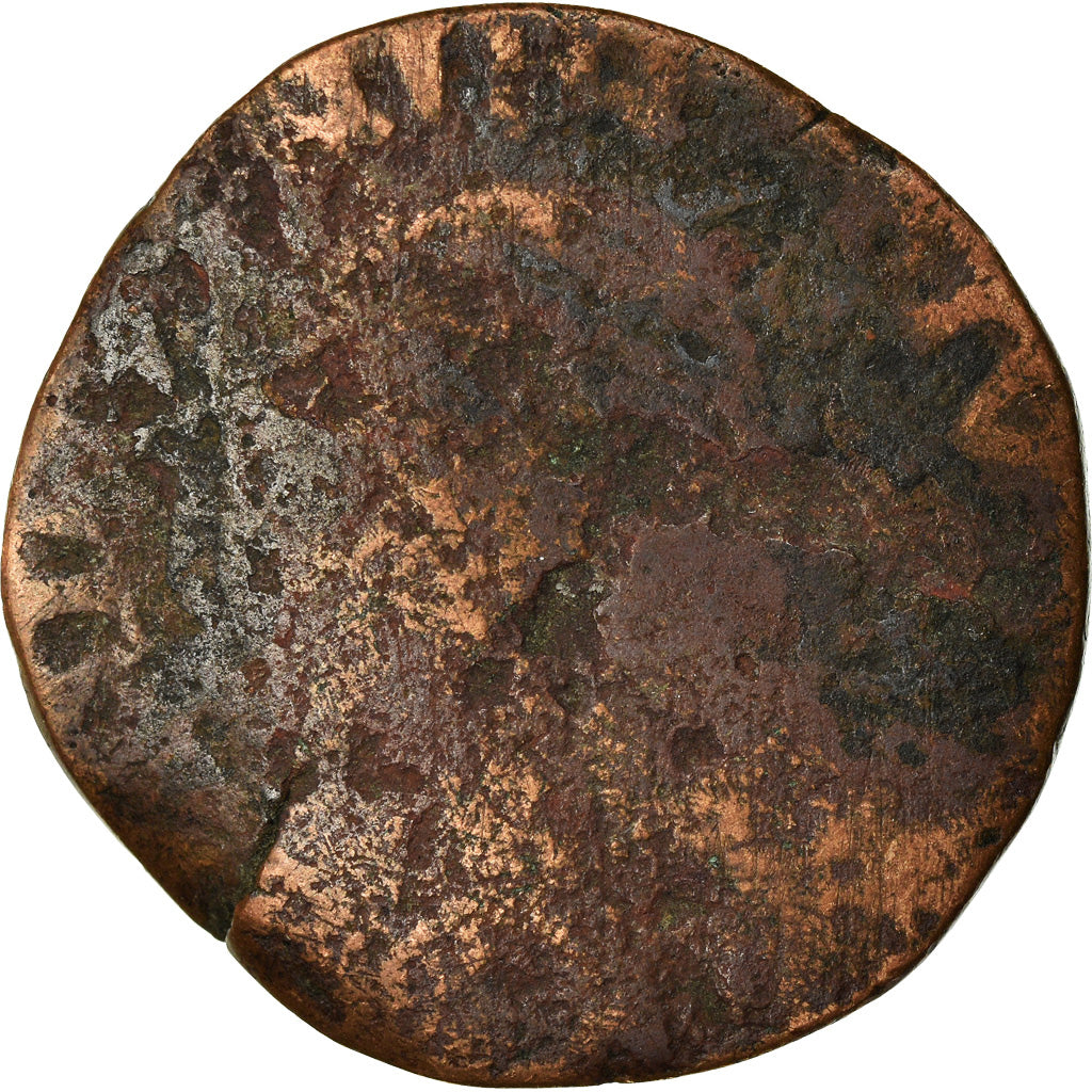 Coin, France, Philippe II, Liard, 1591, Arras, VG(8-10), Copper