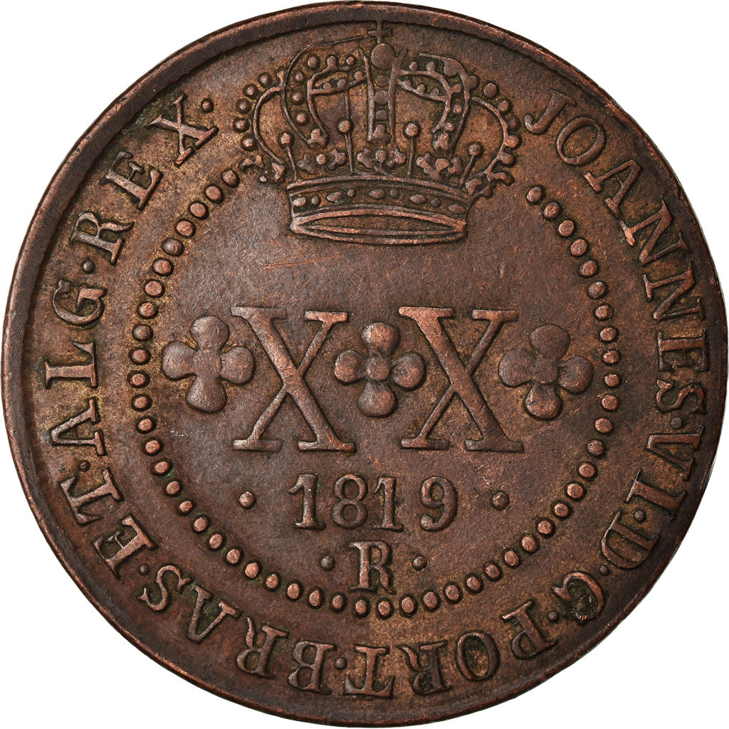 Münze, Brasilien, João VI, 20 Reis, 1819, Rio de Janeiro, SS+, Kupfer