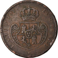 Moneda, España, Isabel II, 1/2 Réal, 1851, Segovia, BC+, Cobre, KM:591.3