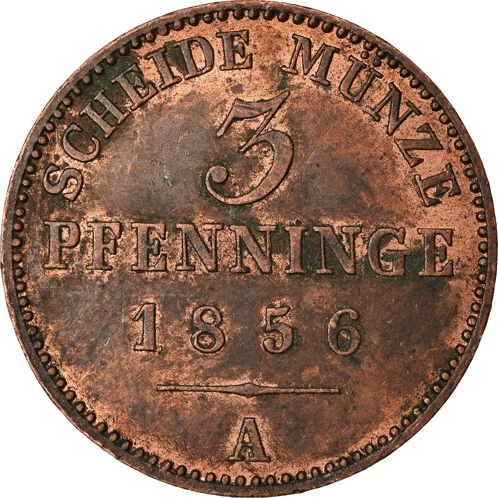 Moneta, Stati tedeschi, PRUSSIA, Friedrich Wilhelm IV, 3 Pfennig, 1856, Berlin