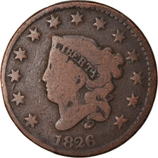 Moneta, Stati Uniti, Coronet Cent, Cent, 1826, U.S. Mint, Philadelphia, B+