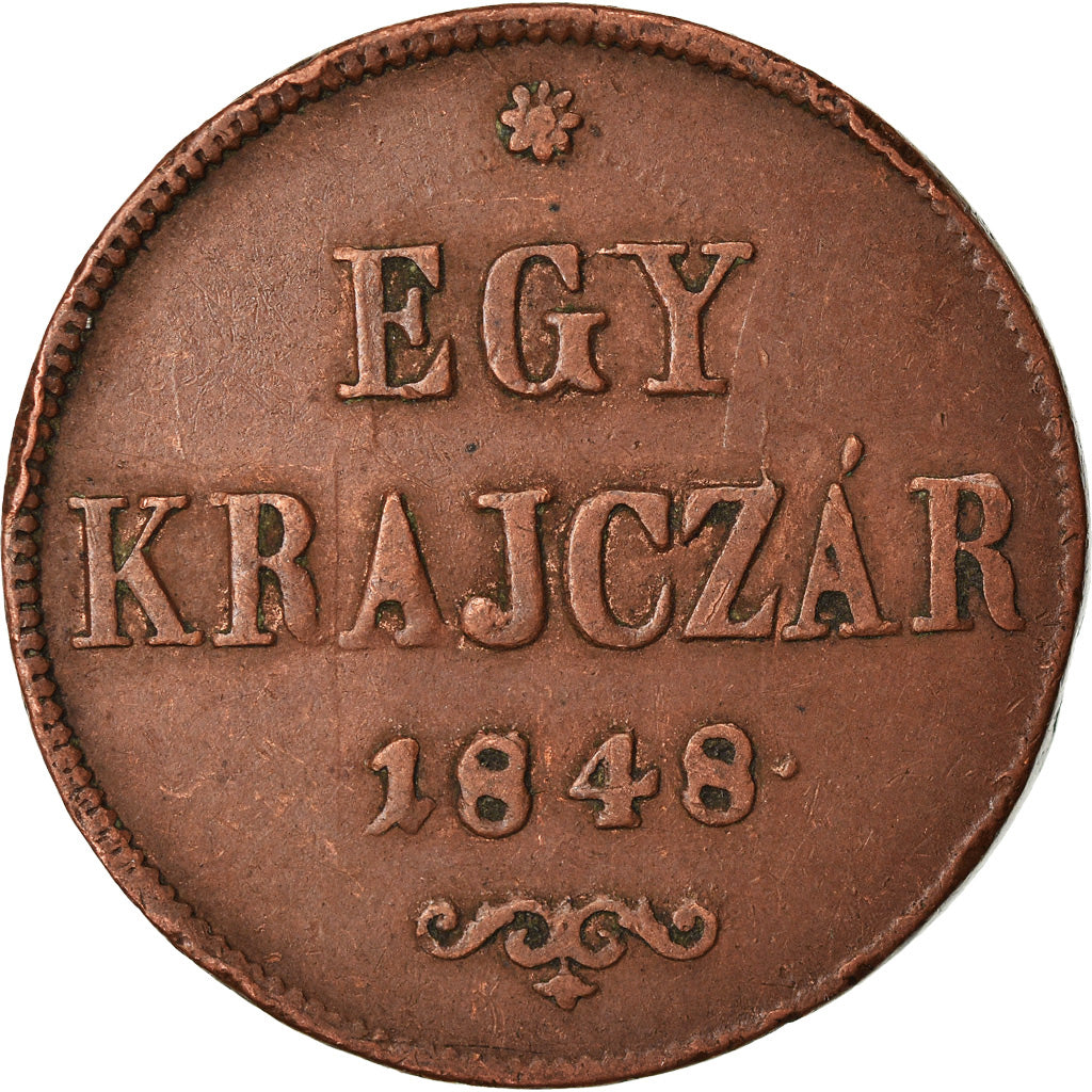 Coin, Hungary, Ferdinand V, Egy (1) Krajczar, 1848, Kremnitz, EF(40-45), Copper