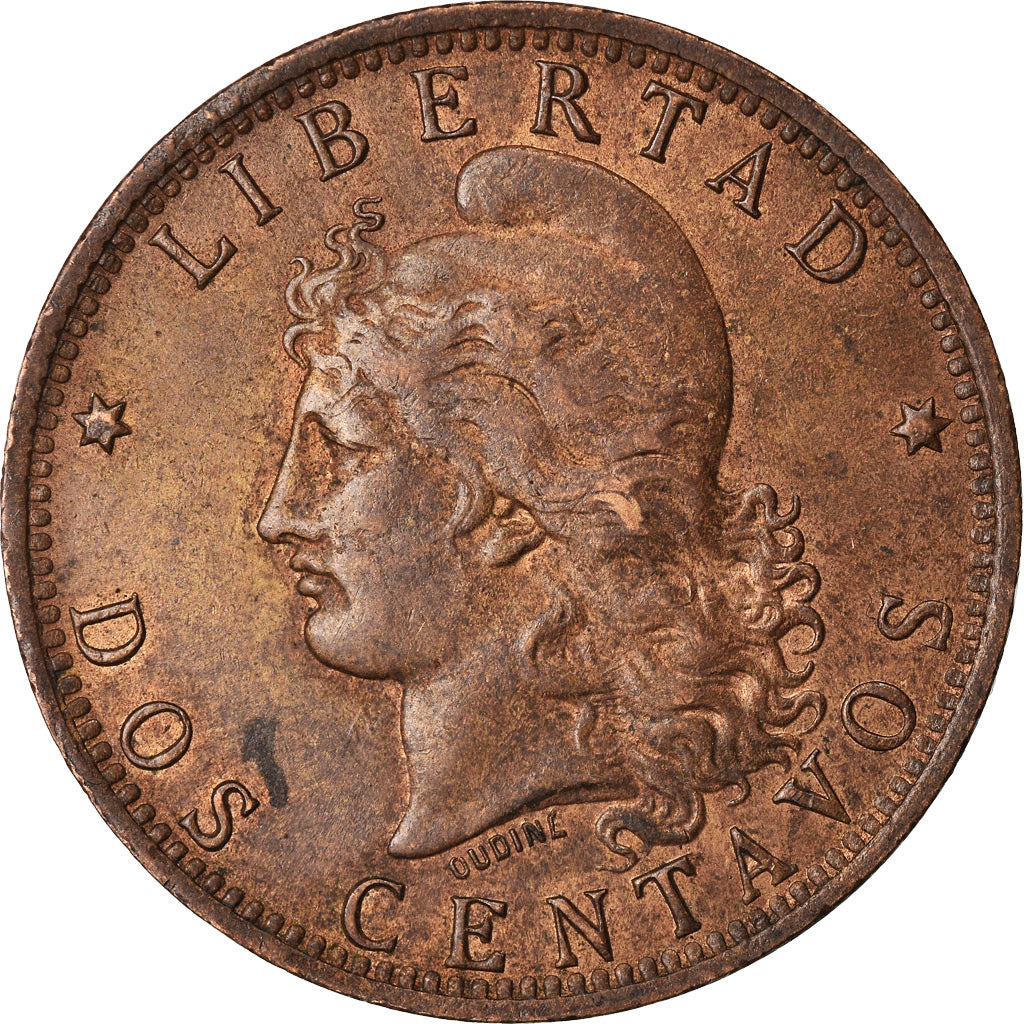 Moneta, Argentina, 2 Centavos, 1891, BB+, Bronzo, KM:33