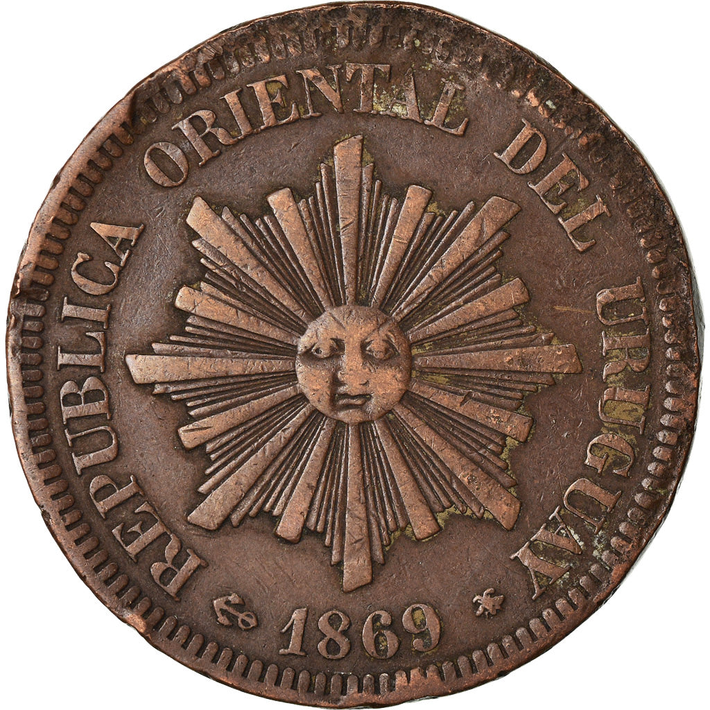 Münze, Uruguay, 2 Centesimos, 1869, Uruguay Mint, Paris, Berlin, Vienna, S