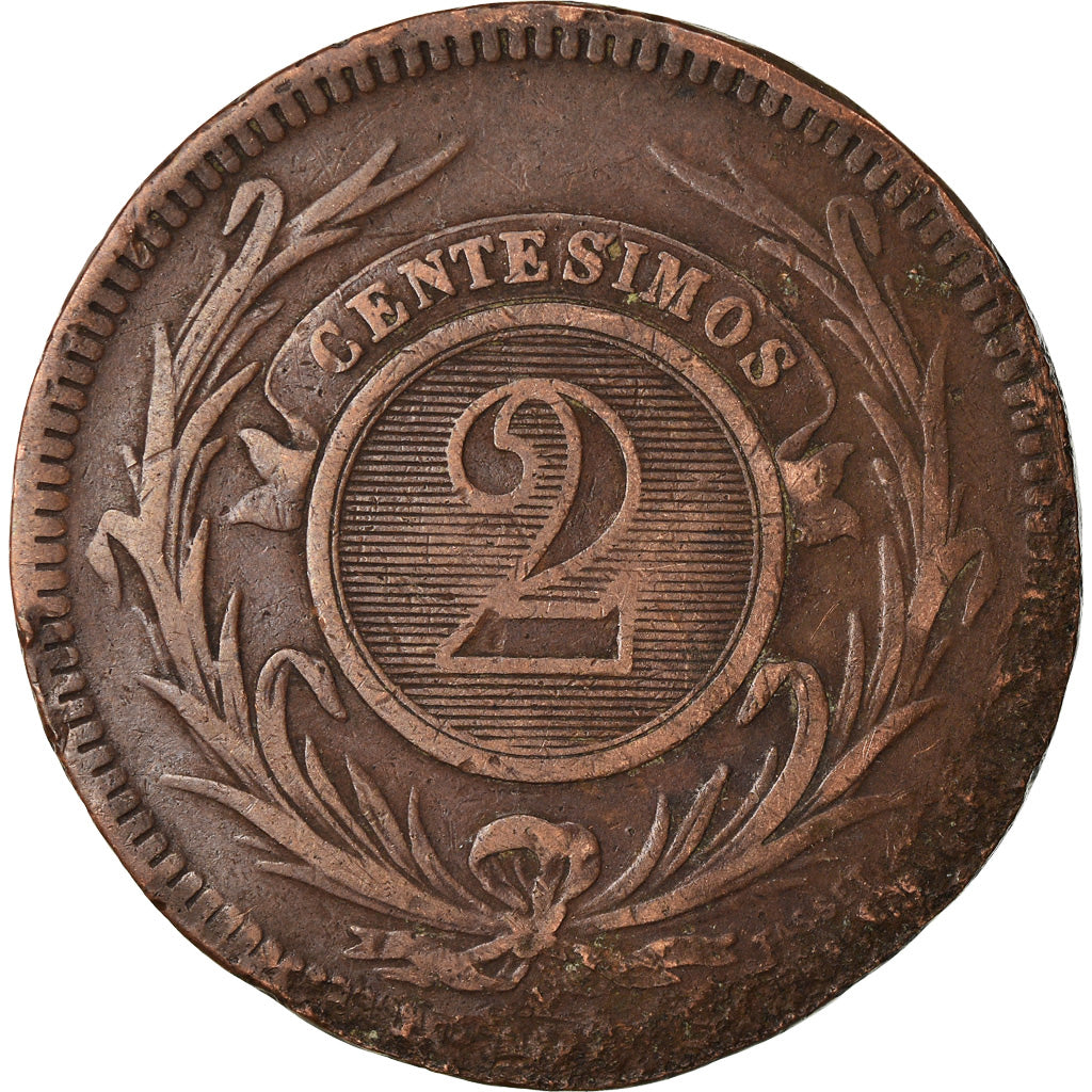 Münze, Uruguay, 2 Centesimos, 1869, Uruguay Mint, Paris, Berlin, Vienna, S