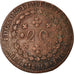 Coin, Brazil, Pedro I, 20 Reis, 1825, Rio de Janeiro, VF(30-35), Copper