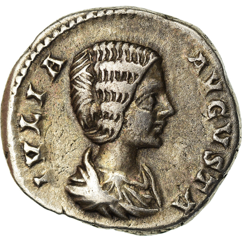Coin, Julia Domna, Denarius, 203, Roma, AU(50-53), Silver, RIC:574