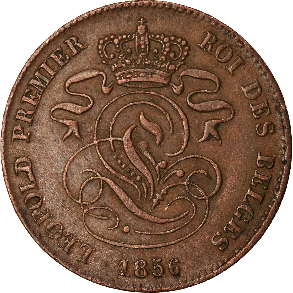 Moneta, Belgio, Leopold I, 2 Centimes, 1856, BB, Rame, KM:4.2