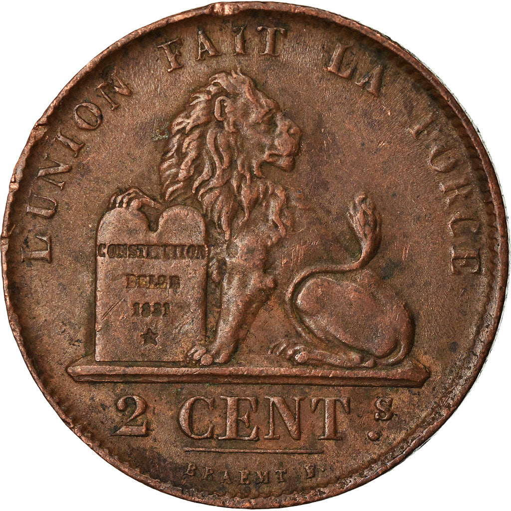 Moneta, Belgio, Leopold I, 2 Centimes, 1856, BB, Rame, KM:4.2
