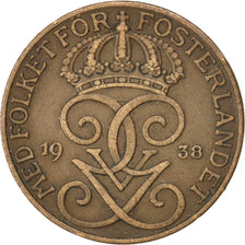 SWEDEN, 5 Ore, 1938, KM #779.2, EF(40-45), Bronze, 27, 7.97