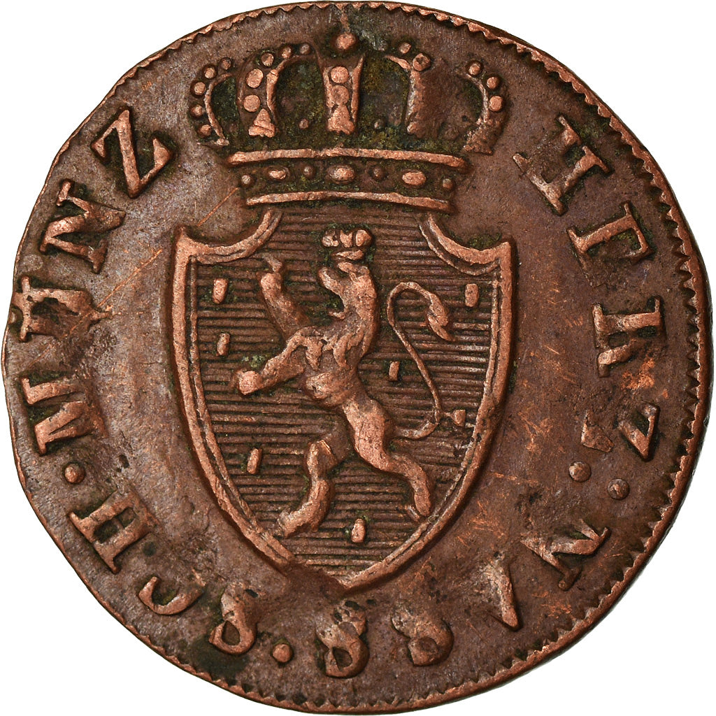 Monnaie, Etats allemands, NASSAU, Wilhelm, 1/4 Kreuzer, 1819, Wiesbaden, TTB+