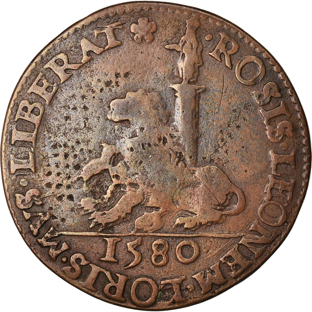 Paesi Bassi Spagnoli, Jeton, Dordrecht, 1580, BB, Rame