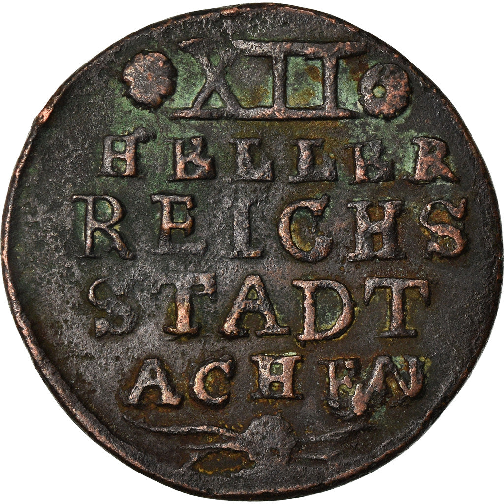 Coin, German States, AACHEN, 12 Heller, 1798, EF(40-45), Copper, KM:51