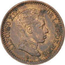 Spain, 2 Centesimos, 1904, KM #722, AU(50-53), Copper, 20, 2.02
