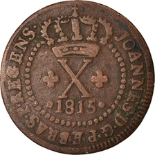 Moneta, Brasile, Joao, 10 Reis, 1815, Bahia, MB+, Rame, KM:232.2