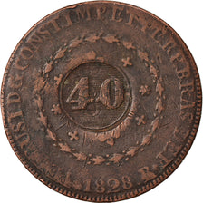 Monnaie, Brésil, Pedro I, 40 Reis, 1828, Rio de Janeiro, B+, Cuivre, KM:363.1