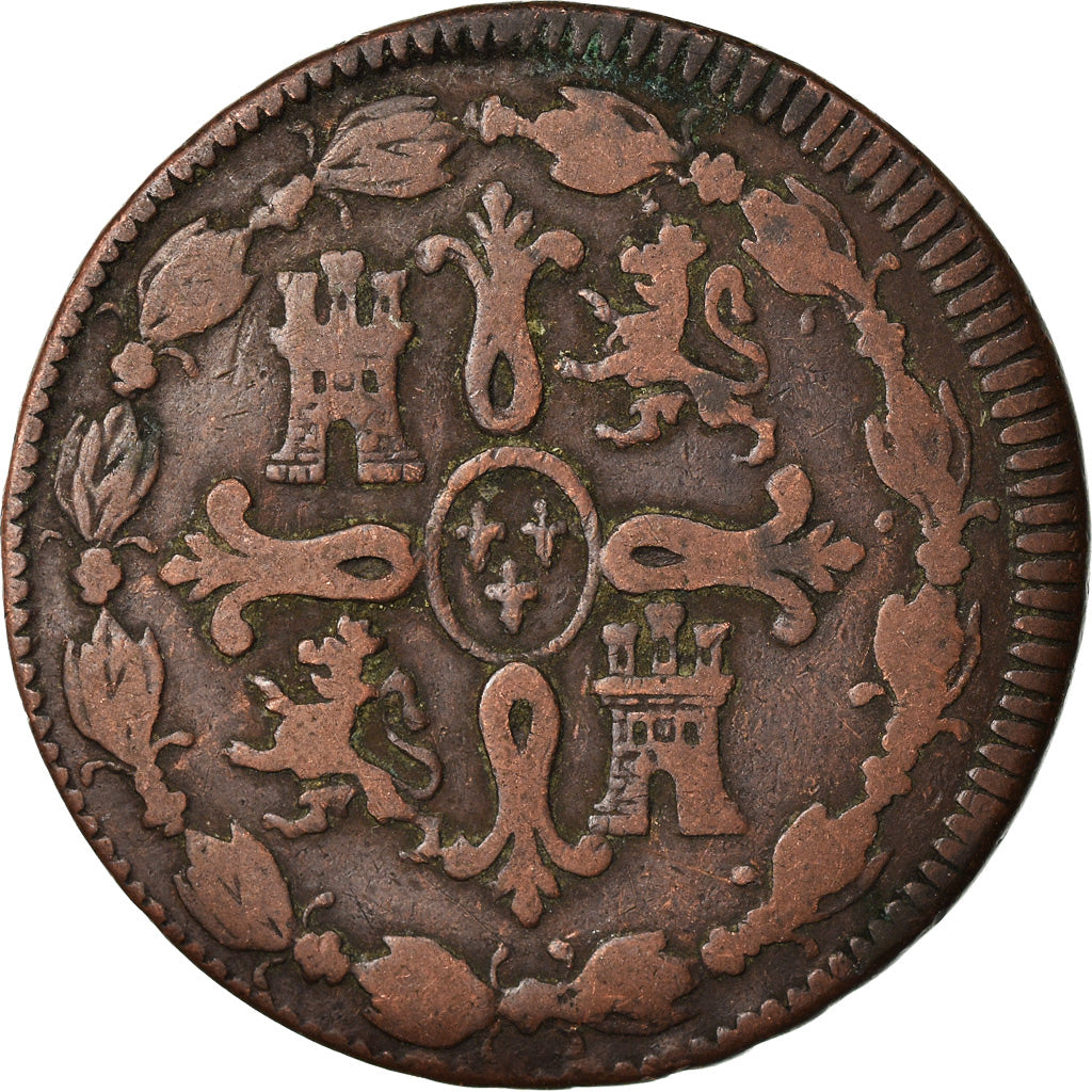 Coin, Spain, Ferdinand VII, 8 Maravedis, 1820, Jubia, VF(20-25), Copper, KM:491