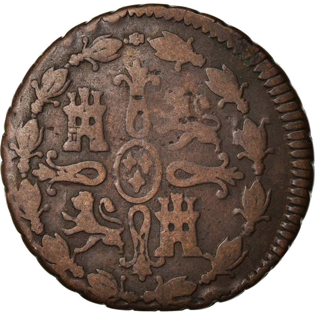 Moneda, España, Ferdinand VII, 8 Maravedis, 1812, Jubia, Rare, BC+, Cobre