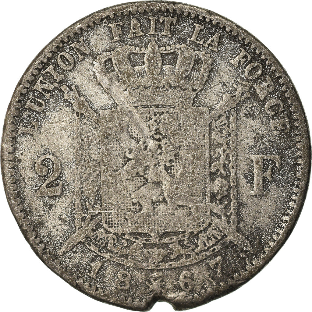 Monnaie, Belgique, Leopold II, 2 Francs, 2 Frank, 1867, Contemporary forgery in