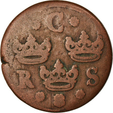 Coin, Sweden, 1/4 Ore, 1634, Nykoping, VF(20-25), Copper, KM:152.1