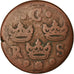 Coin, Sweden, 1/4 Ore, 1634, Nykoping, VF(20-25), Copper, KM:152.1
