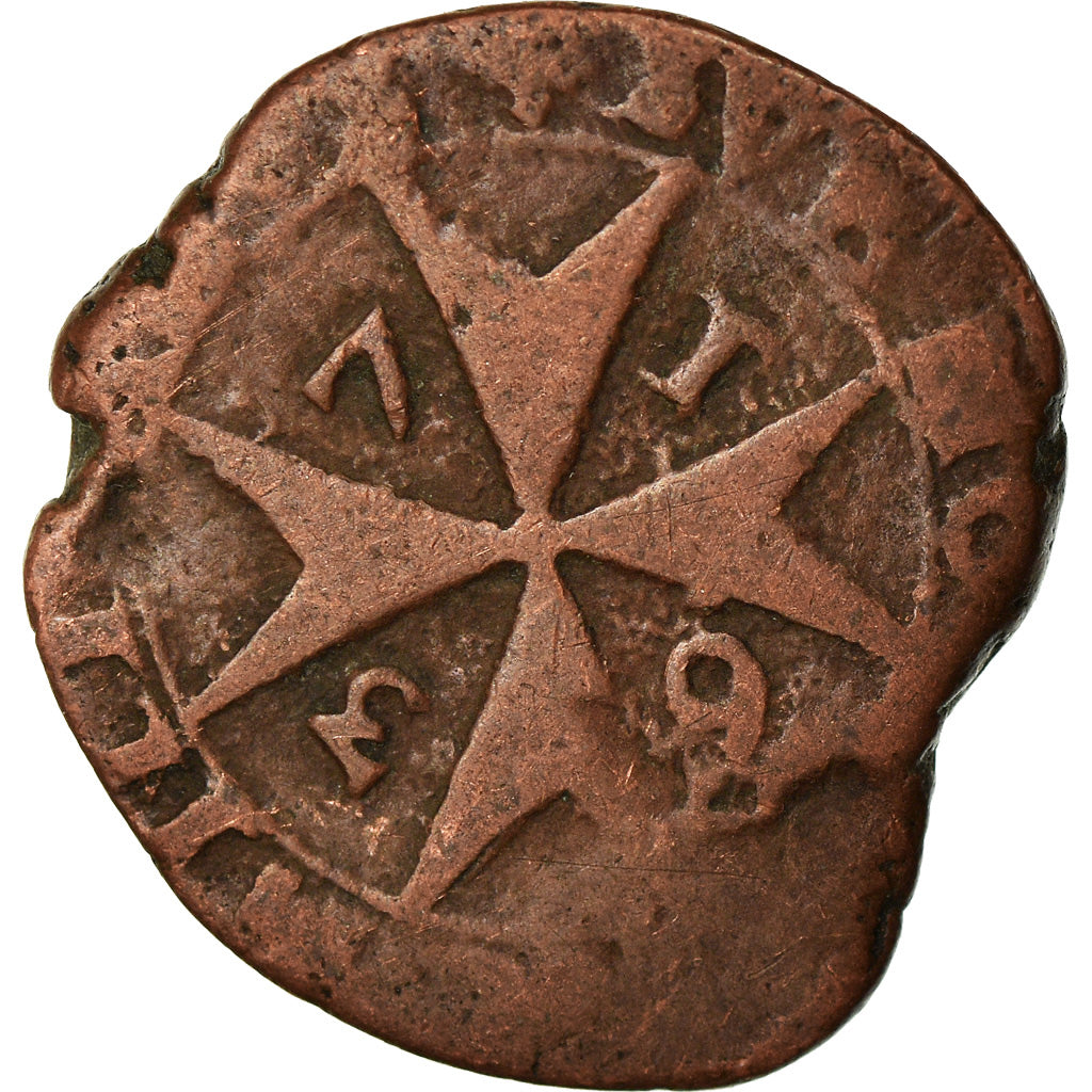 Coin, MALTA, ORDER OF, Grano, 1637, VF(20-25), Copper, KM:70