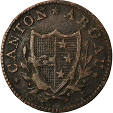 Coin, SWISS CANTONS, AARGAU, 2 Rappen, 1814, VF(30-35), Billon, KM:11