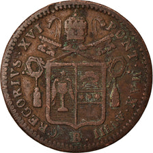 Moneta, STATI ITALIANI, PAPAL STATES, Gregory XVI, Mezzo (1/2) Baiocco, 1838