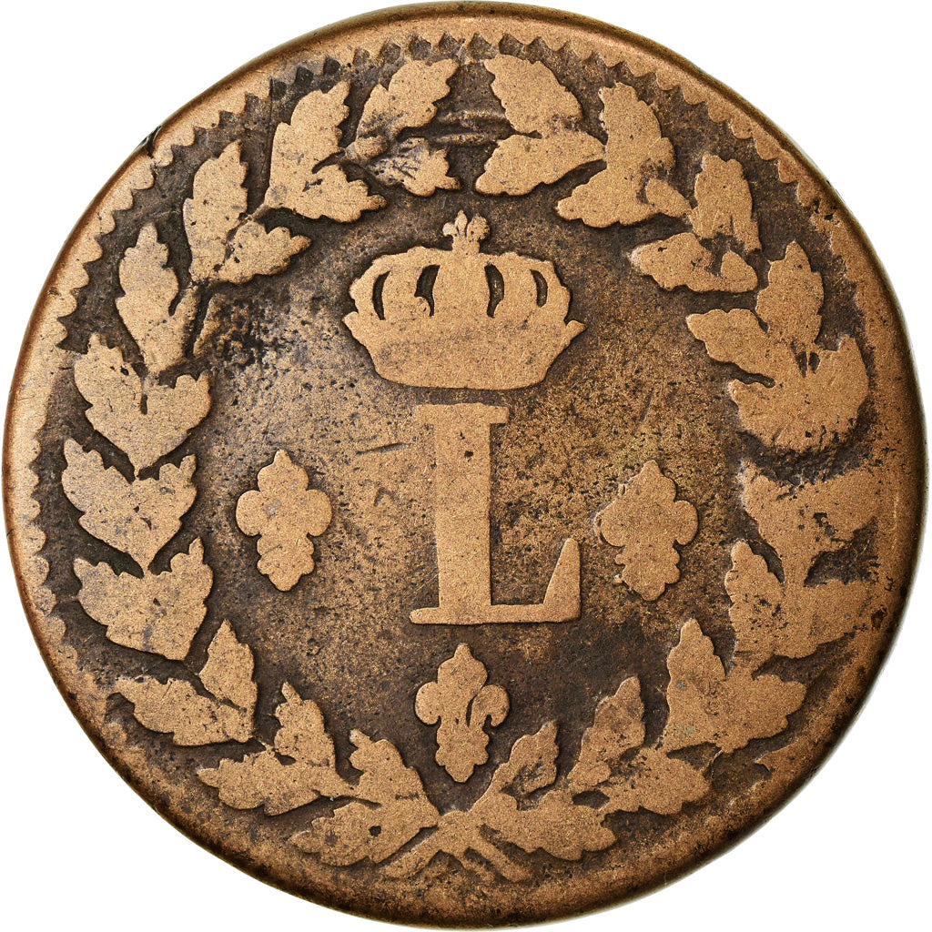 Coin, France, Louis XVIII, Decime, 1815, Strasbourg, F(12-15), Bronze, KM:701