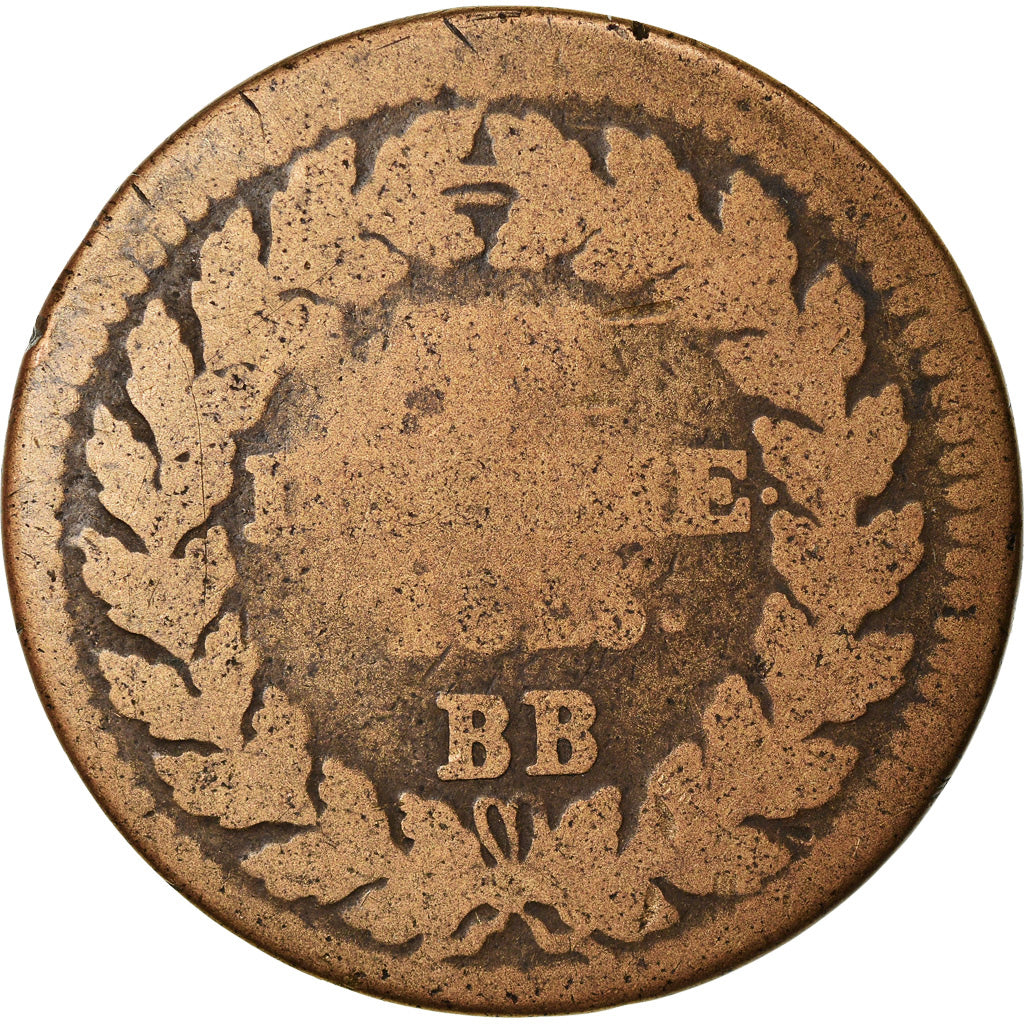 Coin, France, Louis XVIII, Decime, 1815, Strasbourg, VG(8-10), Bronze, KM:701