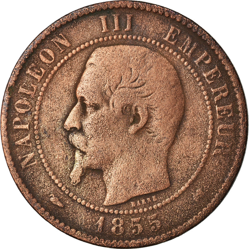 Munten, Frankrijk, Napoleon III, Napoléon III, 10 Centimes, 1855, Bordeaux
