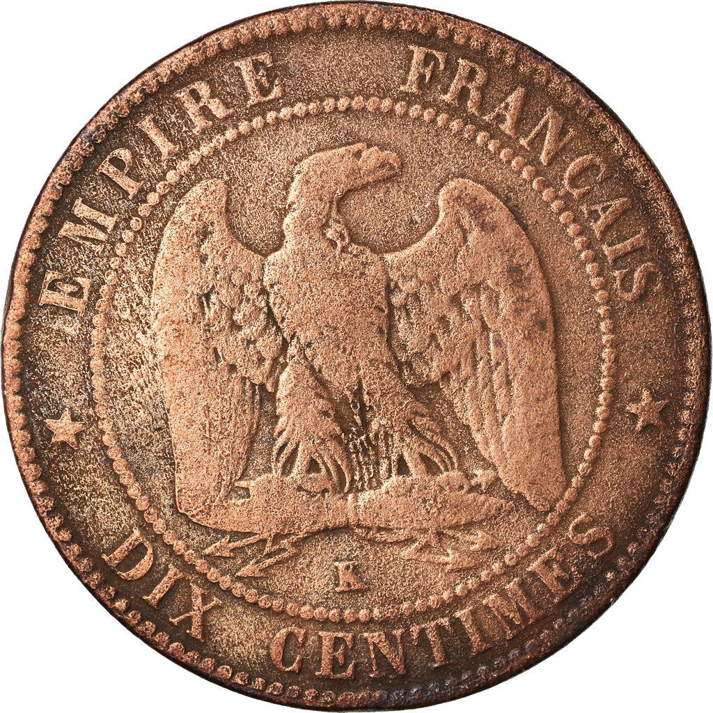 Munten, Frankrijk, Napoleon III, Napoléon III, 10 Centimes, 1855, Bordeaux